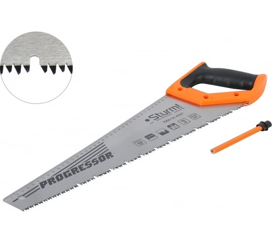 Изображение товара Ножовка по дереву Sturm с карандашом 450 мм,7-8 зуб/1 1060-12-4507