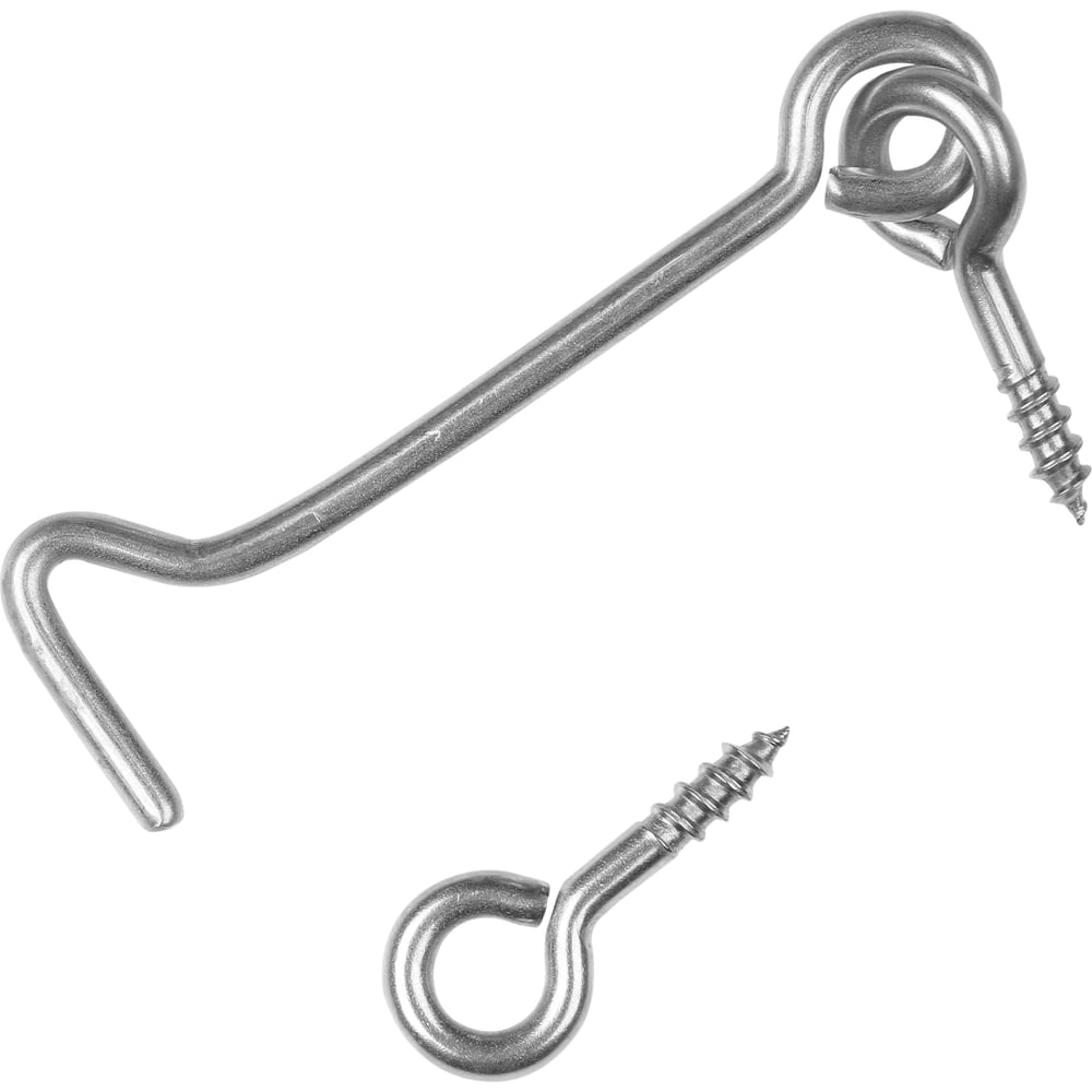 Изображение товара Дверной крюк ЕВРОПАРТНЕР 80 мм нержавеющая сталь белый цинк