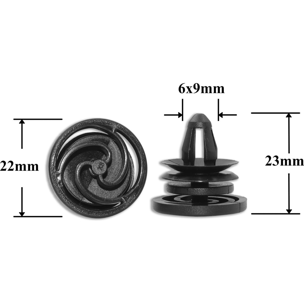 Изображение товара Автокрепеж для VAG 10 шт фиксаторы для дверных панелей пластиковые черные 6K0868243C