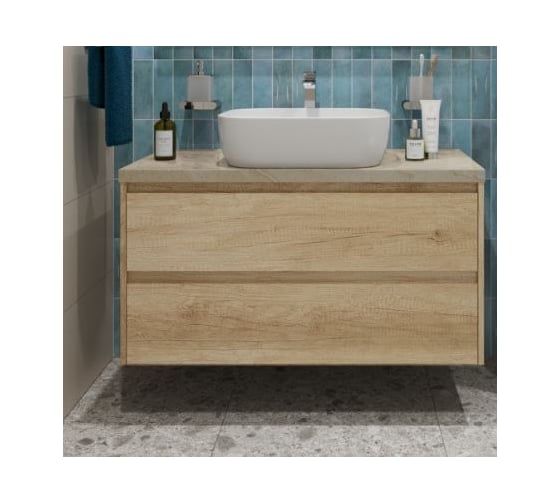 Изображение товара Подвесная тумба со столешницей и накладной раковиной BelBagno KRAFT 80 KRAFT80RNN-KEPMCO-1302-SET