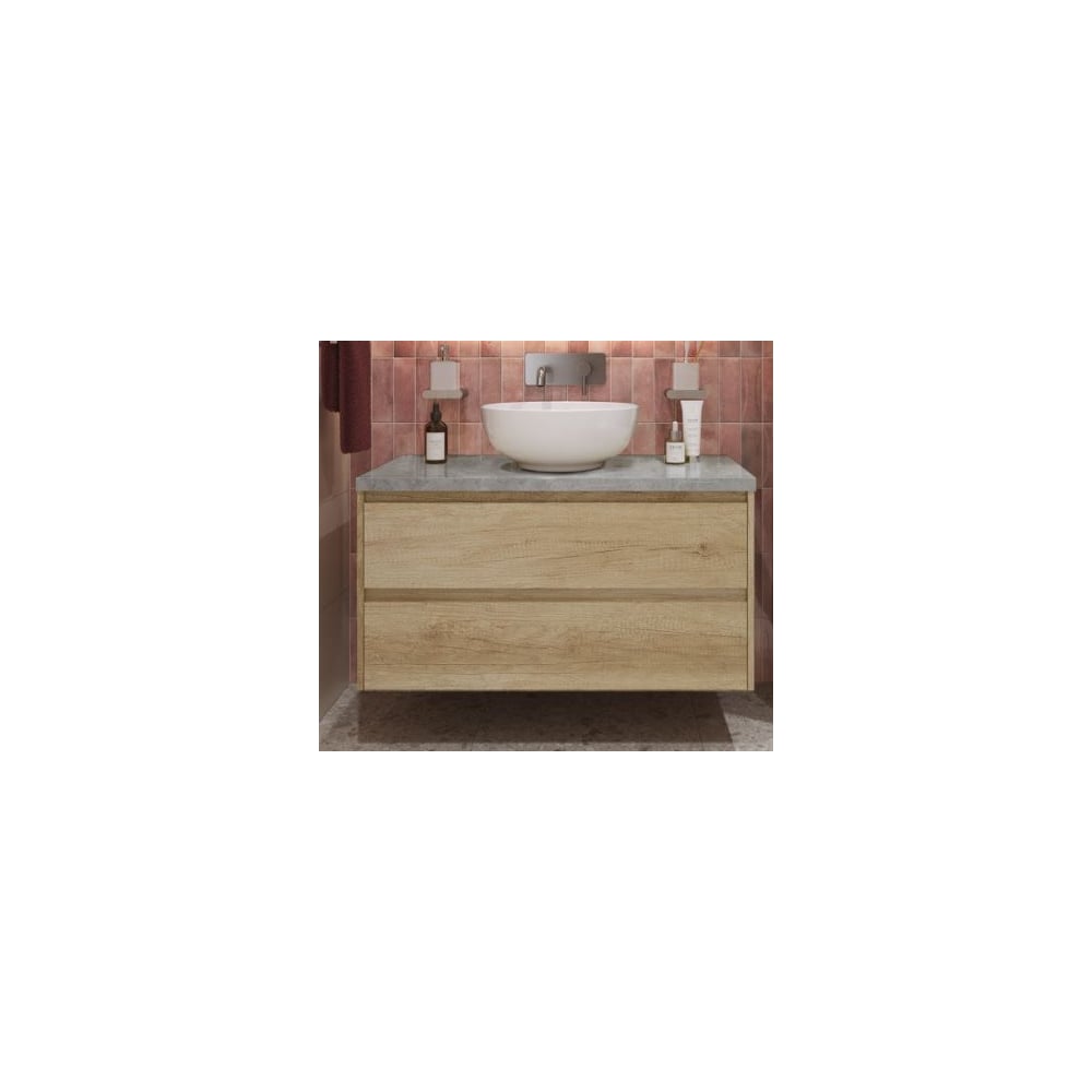 Изображение товара Подвесная тумба со столешницей и раковиной BelBagno KRAFT 80