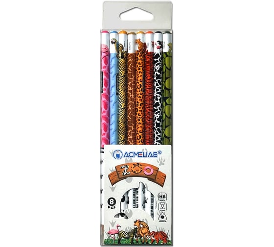 Изображение товара Набор чернографитных карандашей ACMELIAE HB ZOO, 8 шт 43202