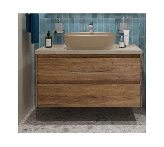 Изображение товара Подвесная тумба со столешницей и накладной раковиной BelBagno KRAFT 80 KRAFT80RT-KEPMCO-1302H316-SET