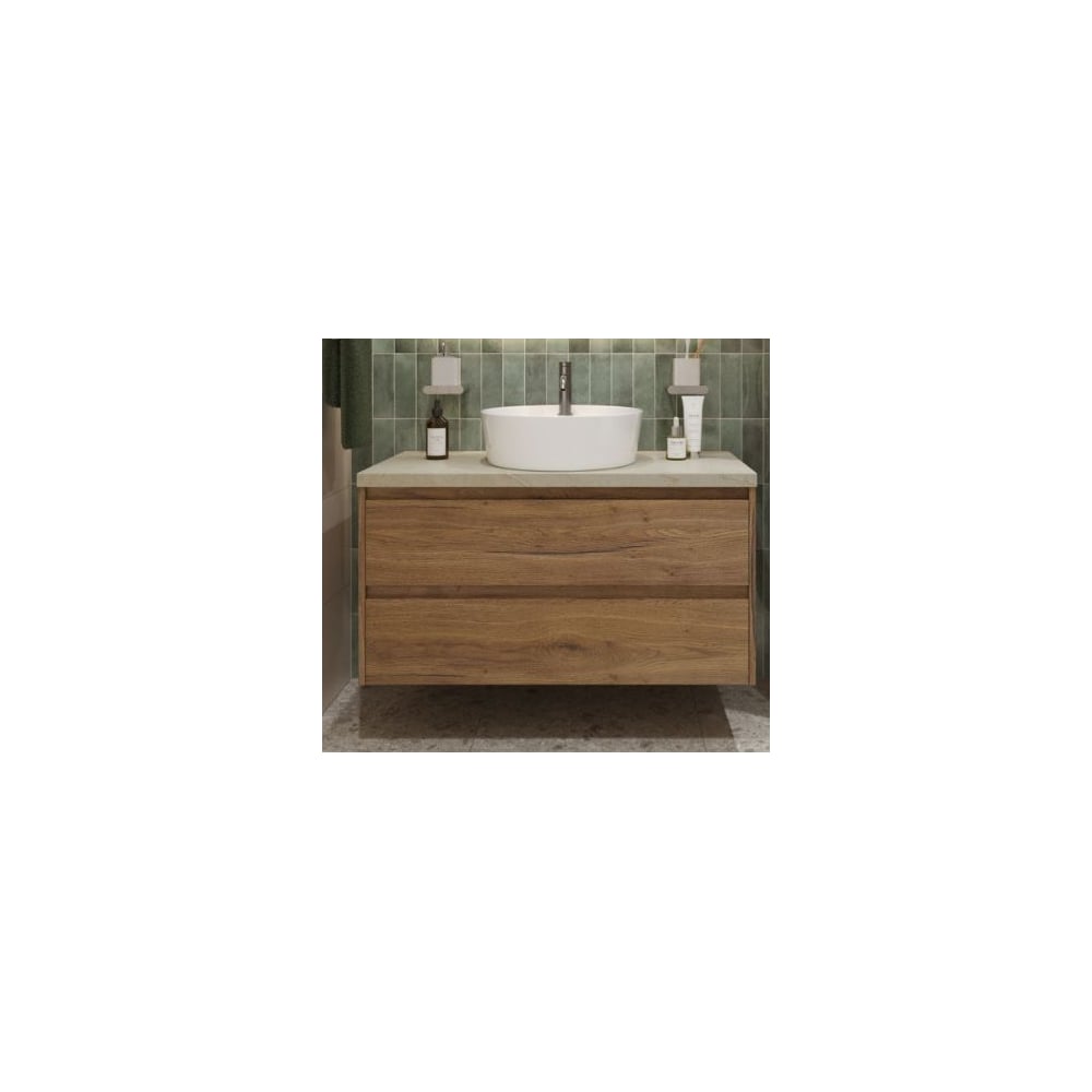 Изображение товара Подвесная тумба со столешницей и накладной раковиной BelBagno KRAFT 80 KRAFT80RT-KEPMCO-1306-SET