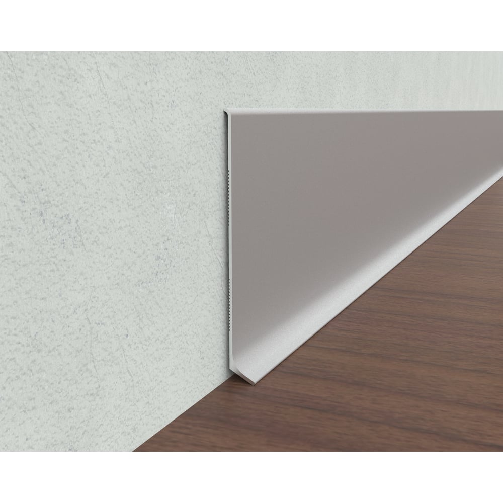 Изображение товара Плинтус ДИАЛ 100 3000 мм серебро матовое влагостойкий для скрытого монтажа