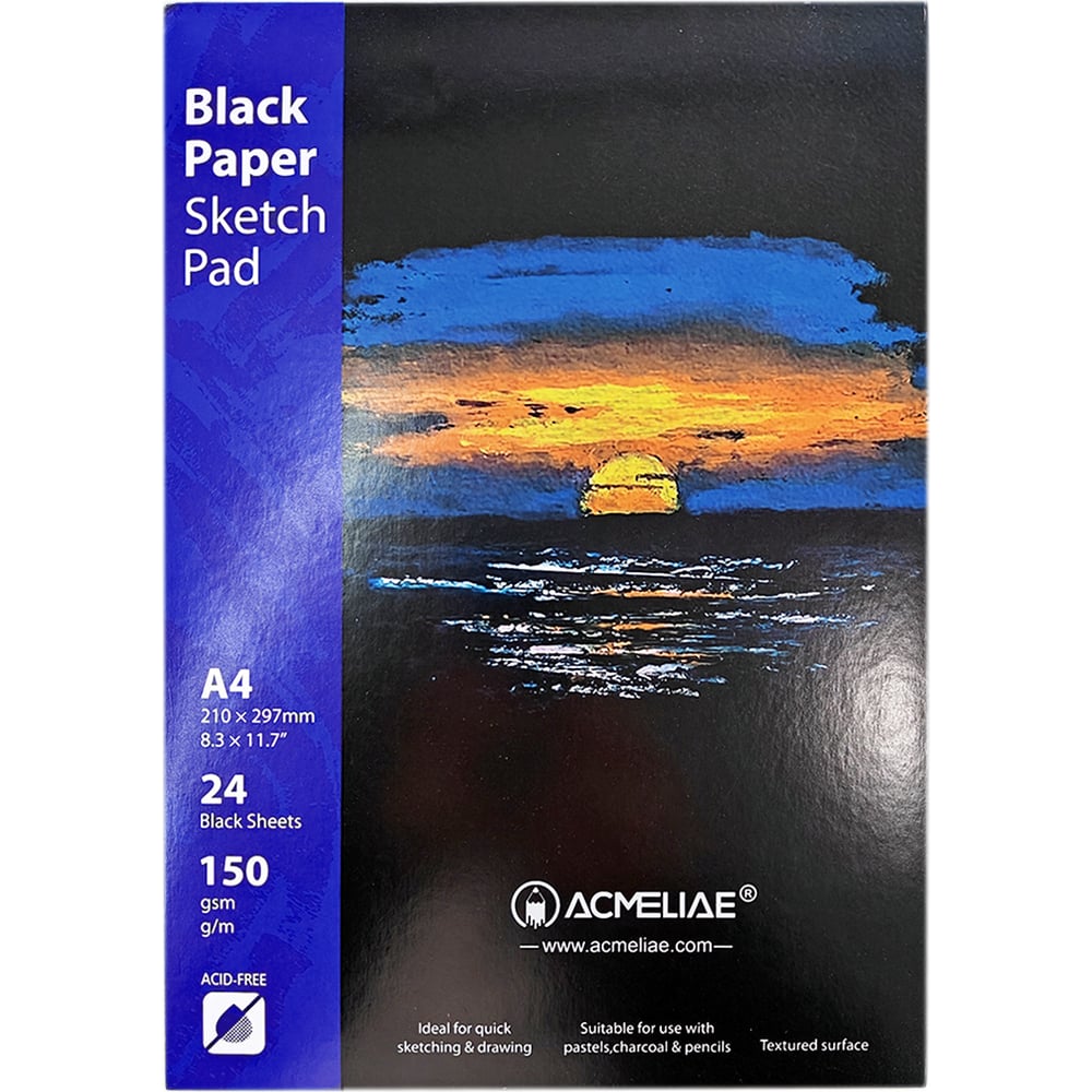 Изображение товара Скетчбук ACMELIAE А4 210x297 мм черная бумага, твердая обложка