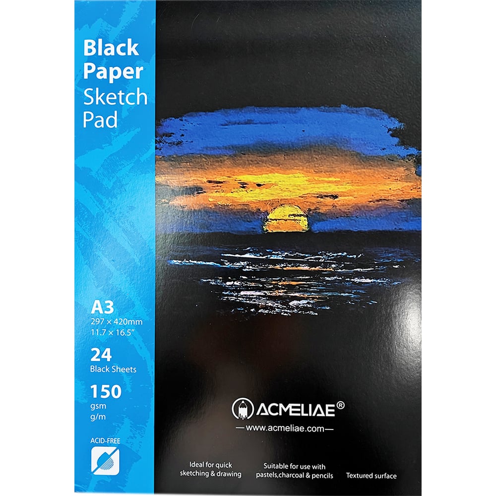Изображение товара Скетчбук ACMELIAE А3 297x420 мм черная бумага 24 листа