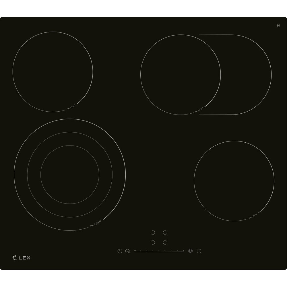 Изображение товара Электрическая плита EVH 642D BL LEX с 4 конфорками стеклокерамика