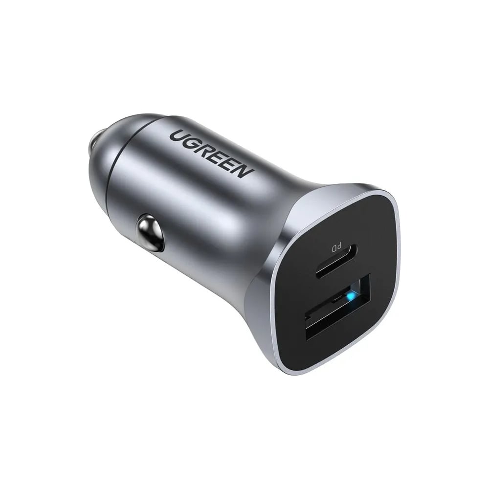 Изображение товара Автомобильное зарядное устройство UGREEN CD130 USB-C PD и USB-A QC 24W