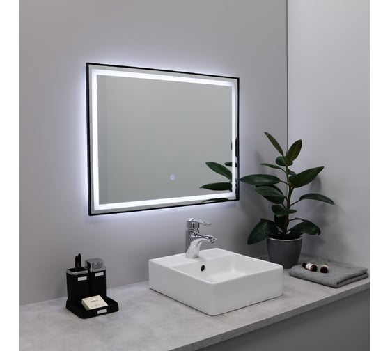 Изображение товара Зеркало FIXSEN с подсветкой LED прямоугольное 100x80 см черное FX- 2100B