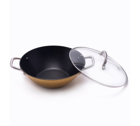 Изображение товара Вок GIPFEL Select Orange 26x9.5 см/3 л, со стеклянной крышкой, облегчённый чугун, нержавеющая сталь 18/0, стекло, жёлтый 2145