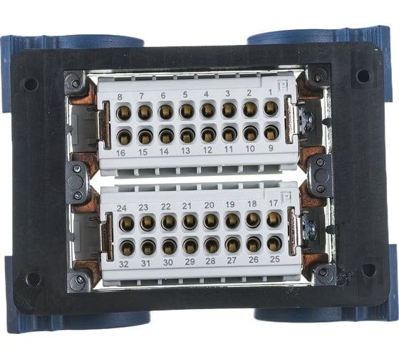 Изображение товара Низкая розетка Emas 4-фиксатора, для панели, 32 полюса, 16А, 400В. EBM32PM44