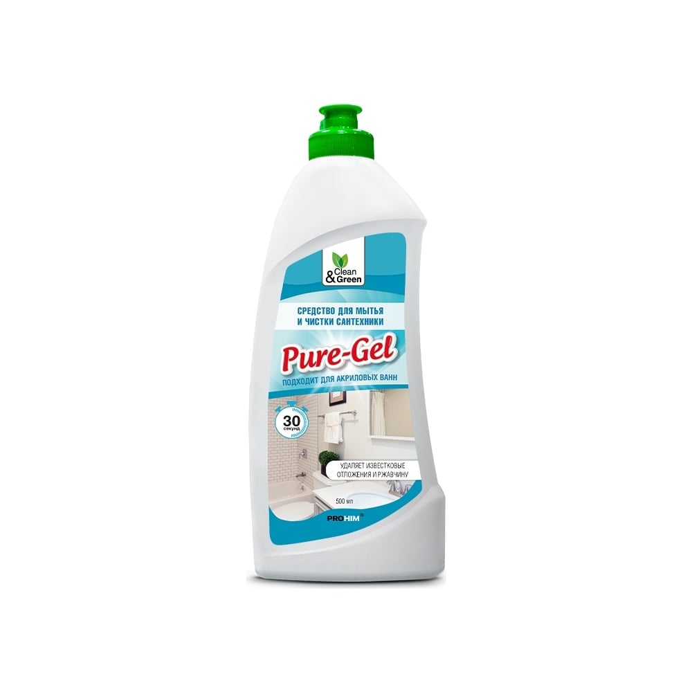 Изображение товара Средство для мытья и чистки сантехники Прохим "Pure-Gel" кислотное, гель, 500 мл CG8079