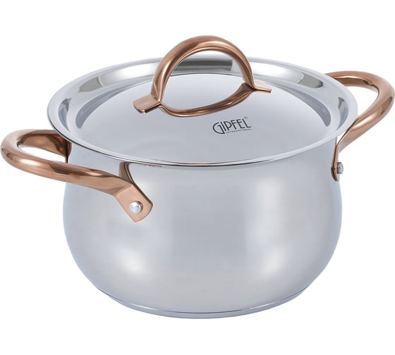 Изображение товара Кастрюля GIPFEL ABSOLUTE 20x13см/3,9л со стальной крышкой, с индукционным капсульным дном, нержавеющая сталь 18/10, 0.8 мм 2754