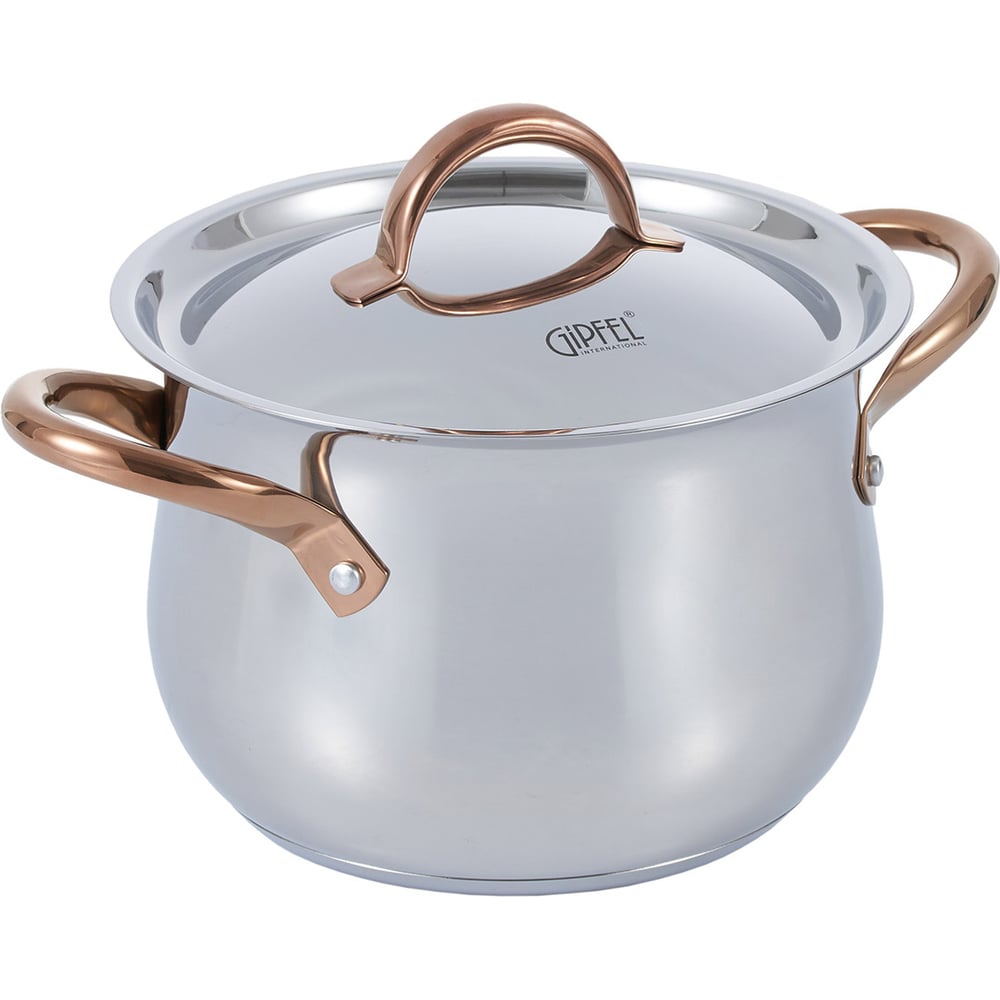 Изображение товара Кастрюля GIPFEL ABSOLUTE 20x15 см объем 4.7 л нержавеющая сталь с крышкой индукционная