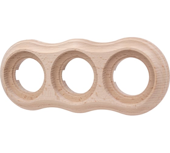 Изображение товара Рамка Bironi 3 постовая Пиластро, накладной монтаж, дерево, цвет Натурель BF9-630-10