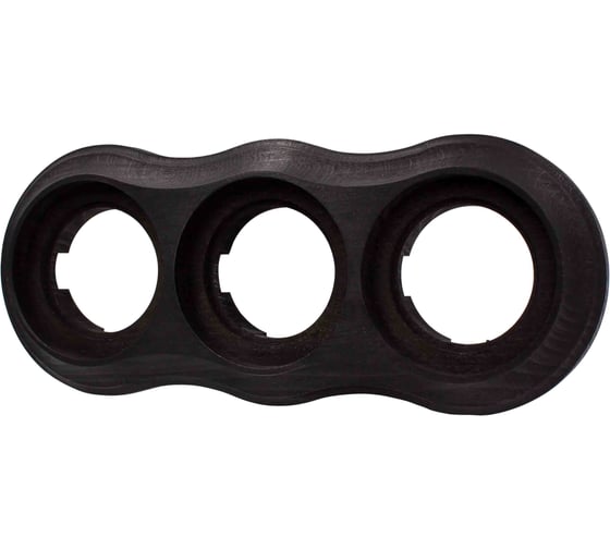 Изображение товара Рамка Bironi 3 постовая Пиластро, накладной монтаж, дерево, цвет Угольно-черный BF9-630-119