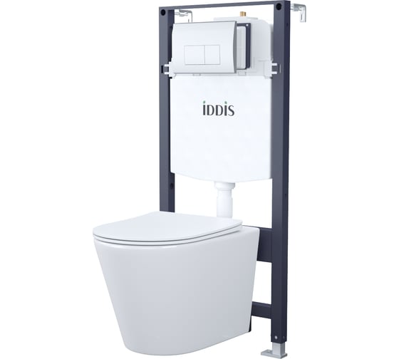 Изображение товара Комплект IDDIS 3в1: подвесной унитаз, инсталляция и клавиша смыва BASC010i73