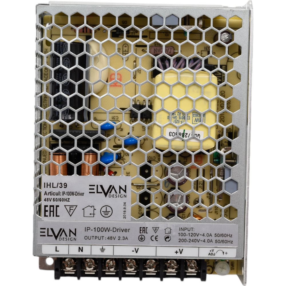 Изображение товара Блок питания Elvan 100W 48V IP-100W-Driver для трековых светильников Изображение товара Блок питания Elvan 100W 48V IP-100W-Driver для трековых светильников