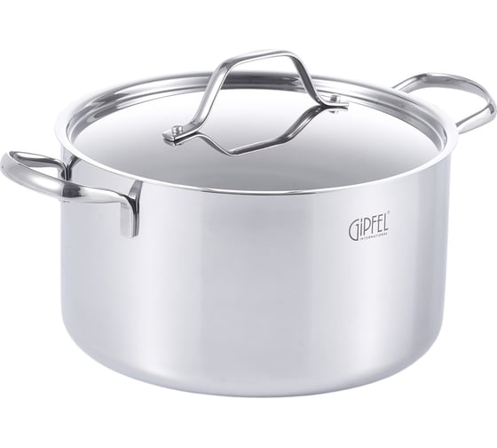 Изображение товара Кастрюля GIPFEL GALAXY 24x13.5 см/6 л, с крышкой из нержавеющей стали, с индукционным капсульным дном, нержавеющая сталь 18/10 51971