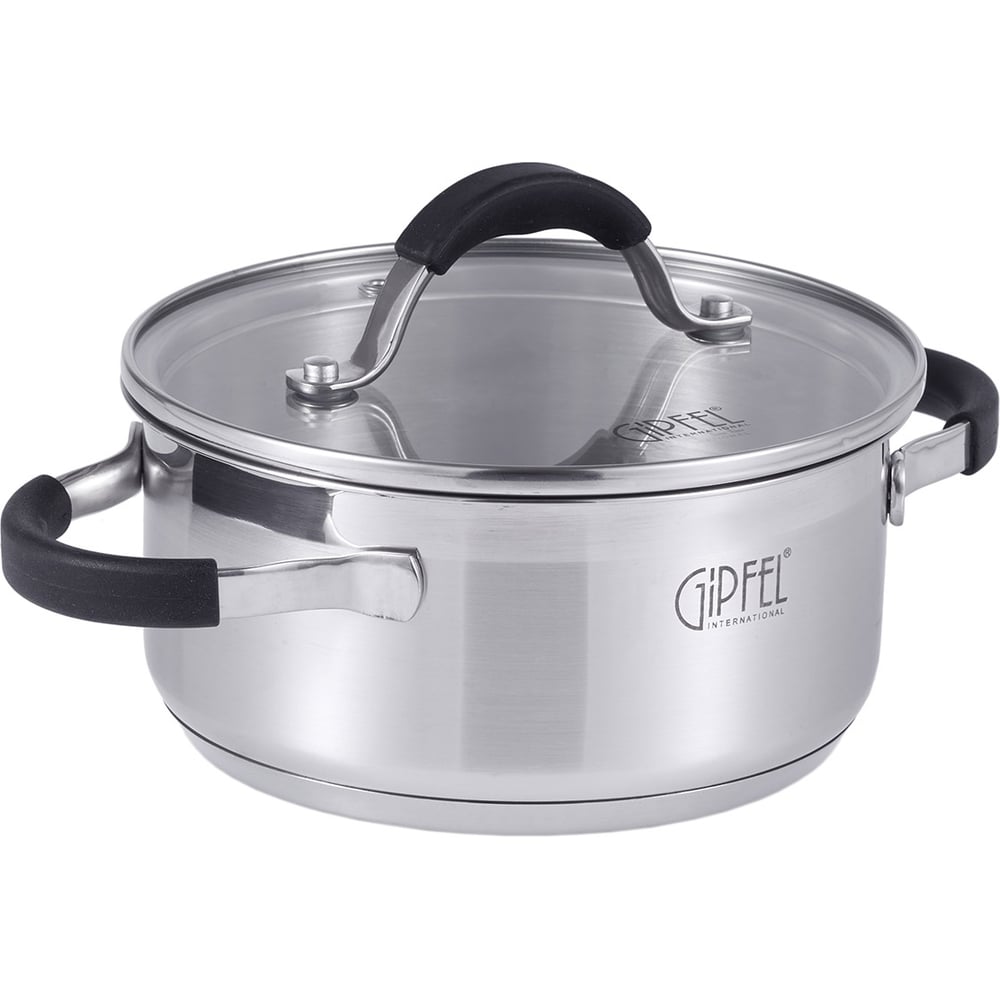 Изображение товара Кастрюля GIPFEL METROPOLE 16x7.5 см 1.5 л с стеклянной крышкой для индукционных и газовых плит