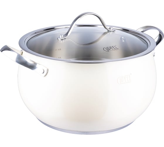 Изображение товара Кастрюля GIPFEL NOVELLA 6 л/24x13.5 см, со стеклянной крышкой, с индукционным капсульным дном, нержавеющая сталь 18/10, 0.8 мм, бежевый 52292