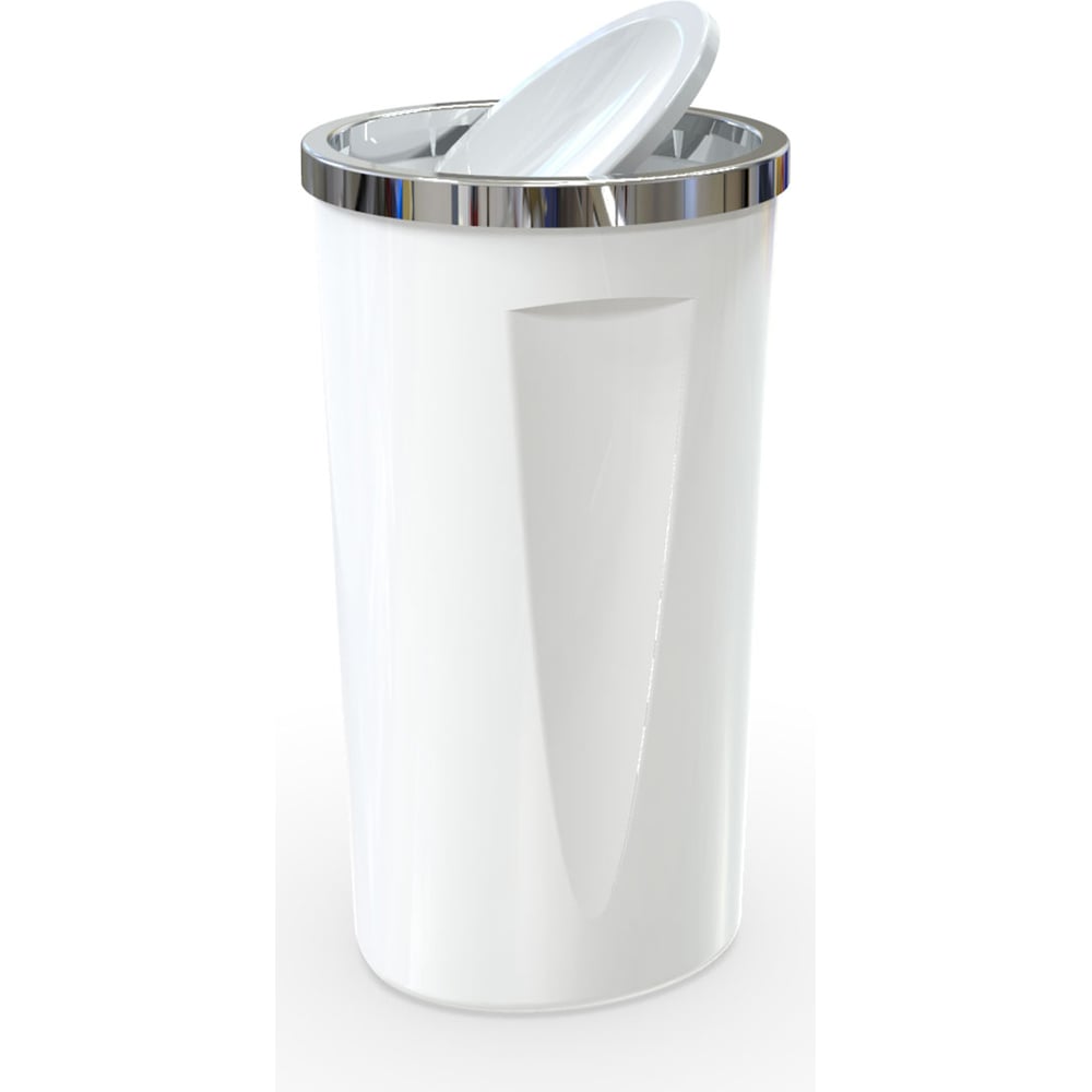 Изображение товара Урна PRIMANOVA Lima 35 л с вращающейся крышкой белая пластик