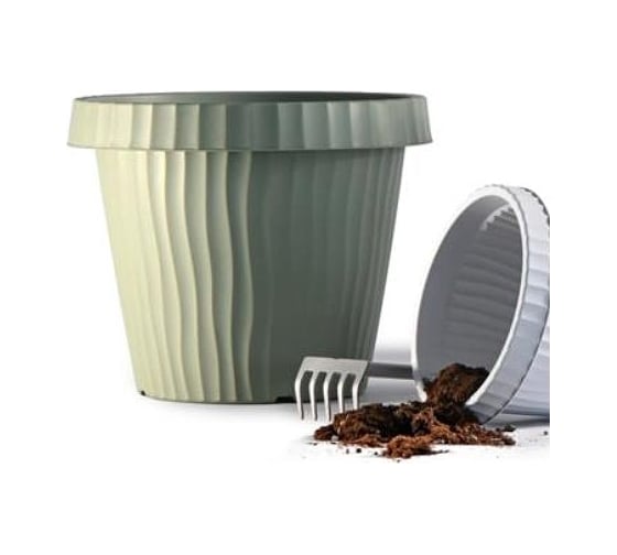 Изображение товара Кашпо Bama Spa 31412 ONDA d25 см, h21 см, 5 л, зеленый 070943