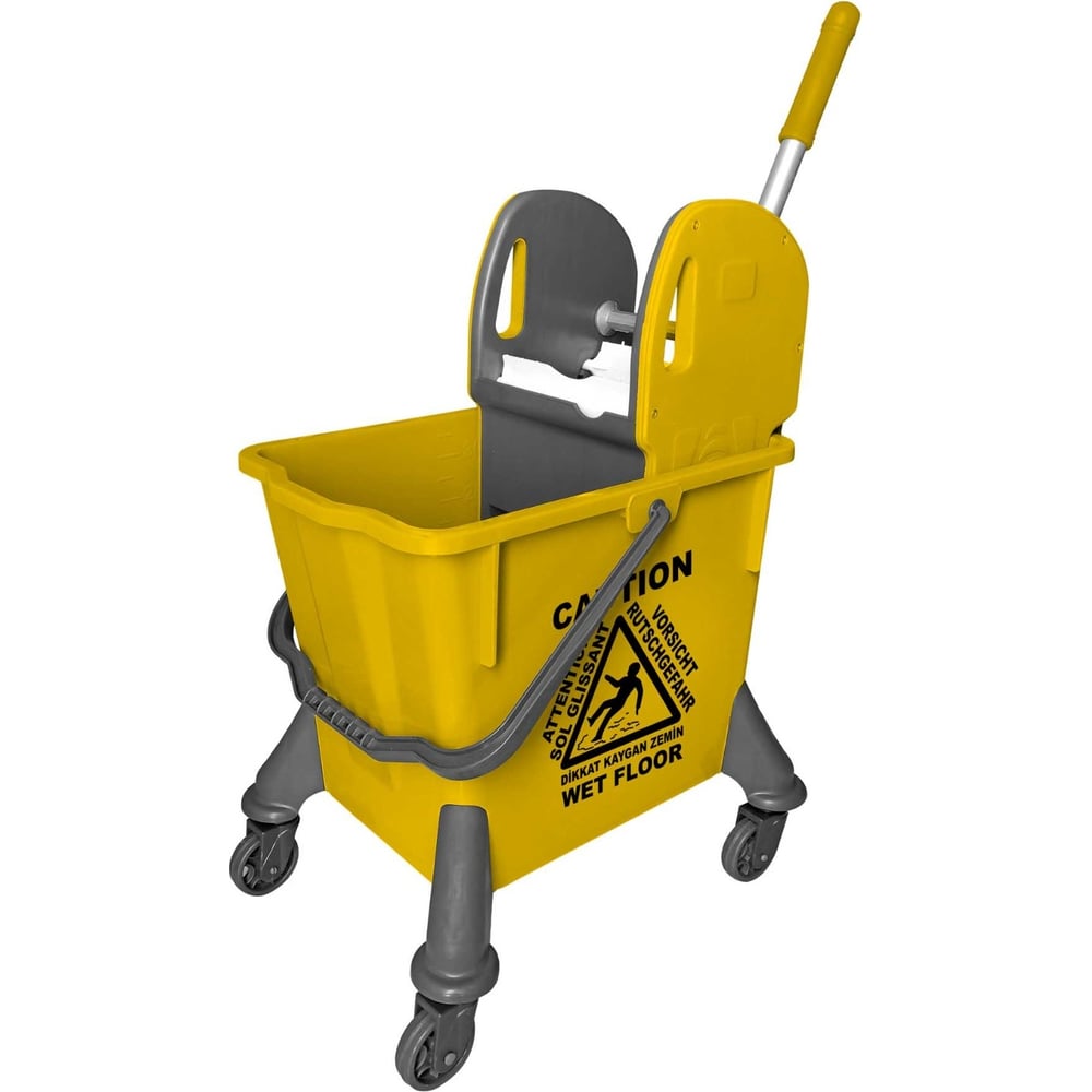 Изображение товара Ведро с отжимом Uctem-Plas 32 л, на колесах, отжим MPP793, вертикальный, пластик, желтый STS729-Y