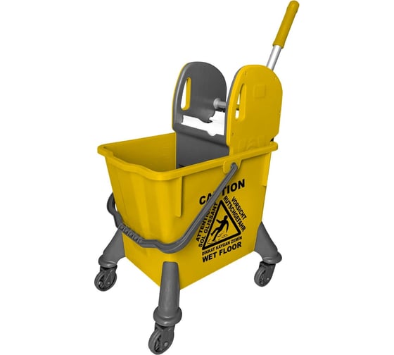 Изображение товара Ведро с отжимом Uctem-Plas 32 л, на колесах, отжим MPP793, вертикальный, пластик, желтый STS729-Y