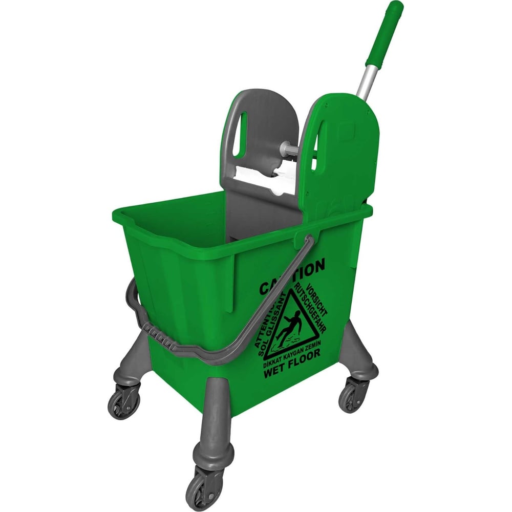 Изображение товара Ведро с отжимом Uctem-Plas 32 л на колесах профессиональное зеленое