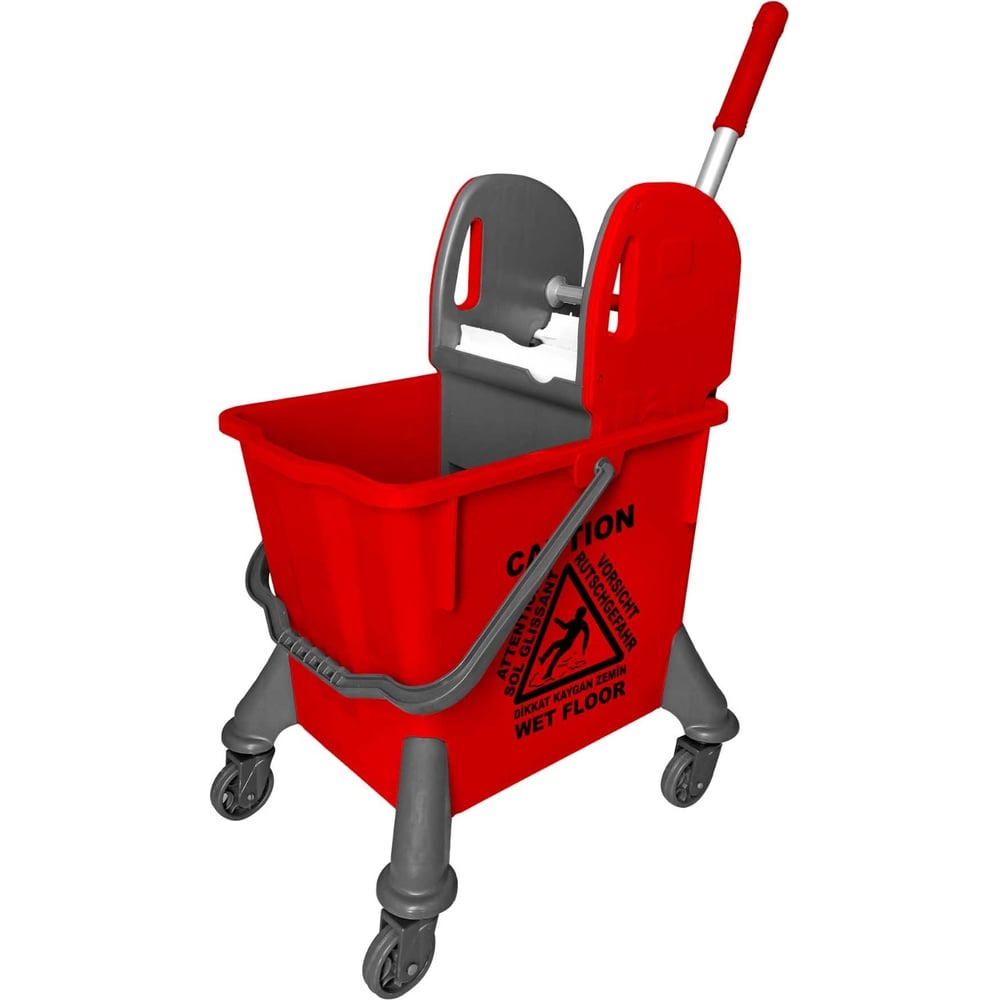 Изображение товара Ведро с отжимом Uctem-Plas 32 л, на колесах, отжим MPP793, вертикальный, пластик, красный STS729-R