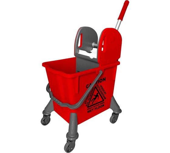 Изображение товара Ведро с отжимом Uctem-Plas 32 л, на колесах, отжим MPP793, вертикальный, пластик, красный STS729-R