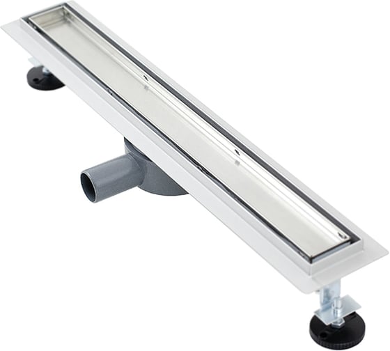 Изображение товара Линейный душевой трап SANTREK AQUA B-70600 нерж 70x600 мм (горизонтальный выпуск 360 гр, ф40) (решетка щелевая, под плитку) сухой затвор и гидрозатвор 319566