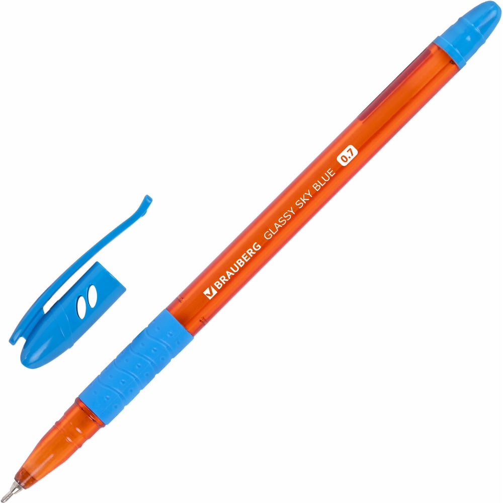 Изображение товара Ручка шариковая масляная BRAUBERG Glassy Sky Blue с грипом 0,7 мм, 12 шт. Изображение товара Ручка шариковая масляная BRAUBERG Glassy Sky Blue с грипом 0,7 мм, 12 шт.
