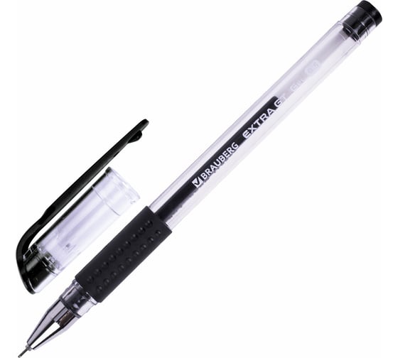 Изображение товара Ручка гелевая Extra Gt Needle, черная, Выгодный Комплект 12 штук, линия 0,35 мм, BRAUBERG 881012