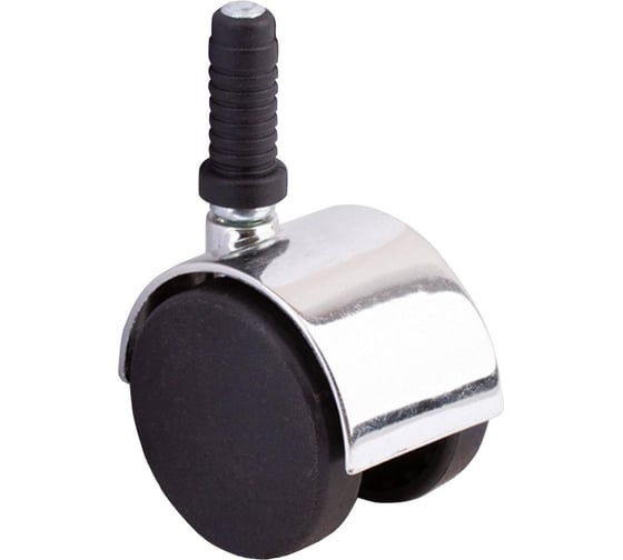 Изображение товара Двойной ролик со штифтом Стройбат 50мм пластик черный/хром 352020