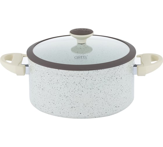 Изображение товара Кастрюля GIPFEL SONRIZO 24 см/5.5 л, из кованого алюминия, со стеклянной крышкой, с индукционным дном, 2.0/4.0 мм 0433