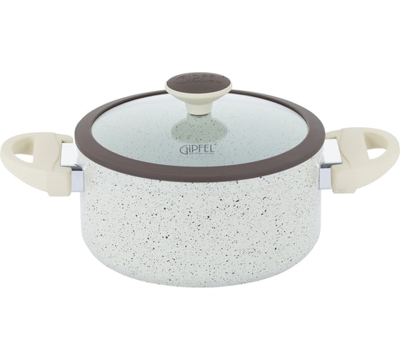 Изображение товара Кастрюля GIPFEL SONRIZO 20 см/3 л, из кованого алюминия, со стеклянной крышкой, с индукционным дном, 2.0/4.0 мм 0432