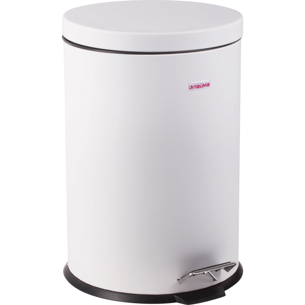 Изображение товара Ведро для мусора с педалью LAIMA Classic 12 л белое нержавеющая сталь