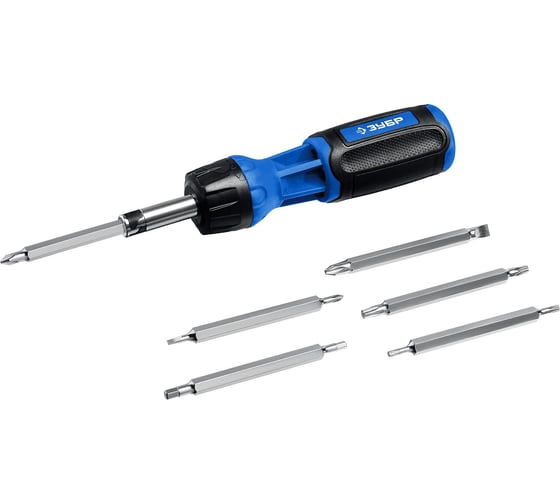 Изображение товара Реверсивная отвертка с насадками ЗУБР Профессионал-Р12 12 шлицов 25169