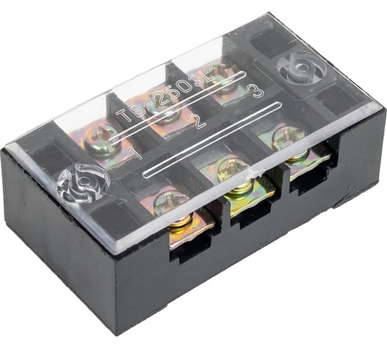 Изображение товара Клеммная колодка винтовая Pro Legend с крышкой, 6 контактов, М4, 25 А, 600 В, 10 AWG, 6 мм2, 5 шт. PL3835_5