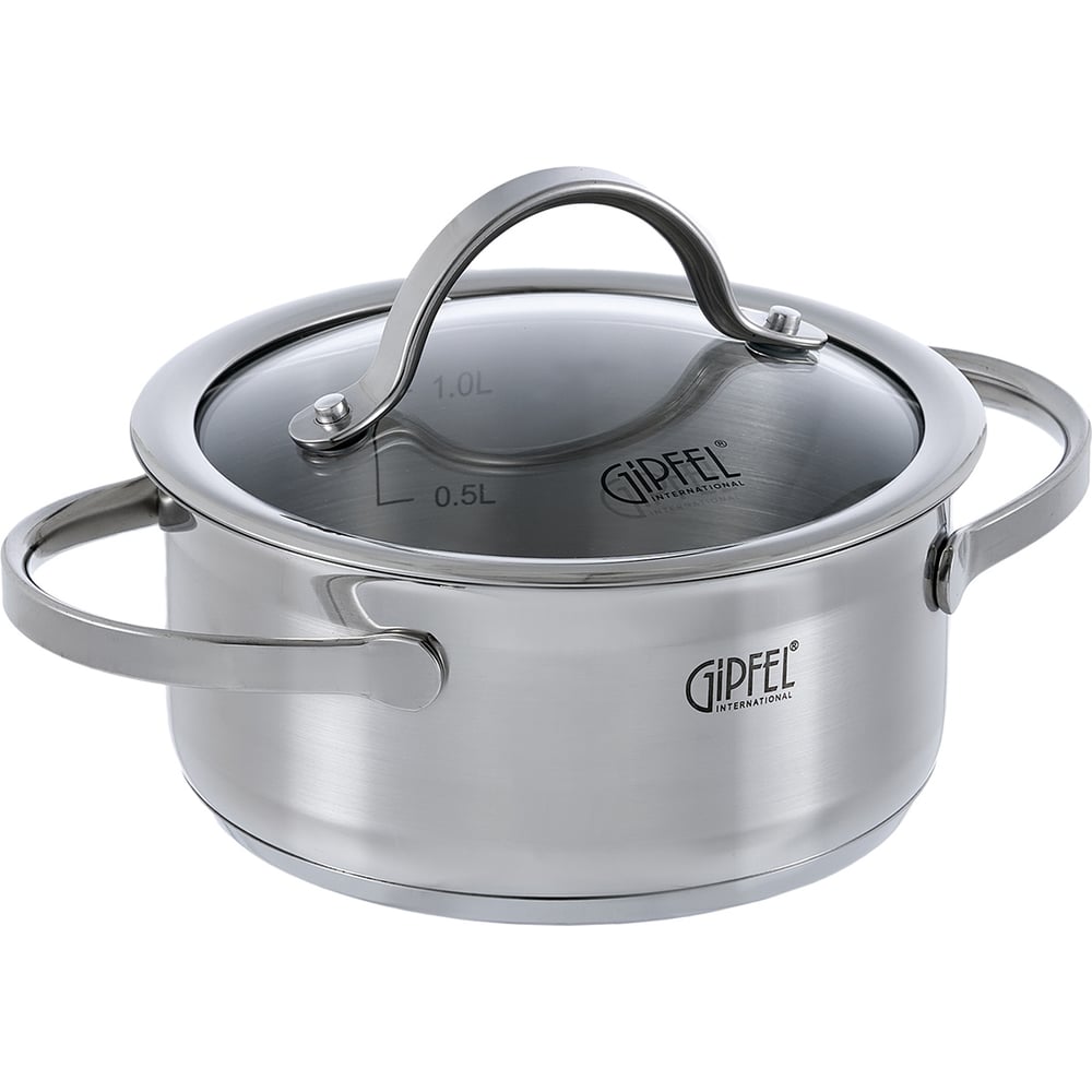 Изображение товара Кастрюля GIPFEL VICTORY 16 см нержавеющая сталь со стеклянной крышкой Изображение товара Кастрюля GIPFEL VICTORY 16 см нержавеющая сталь со стеклянной крышкой