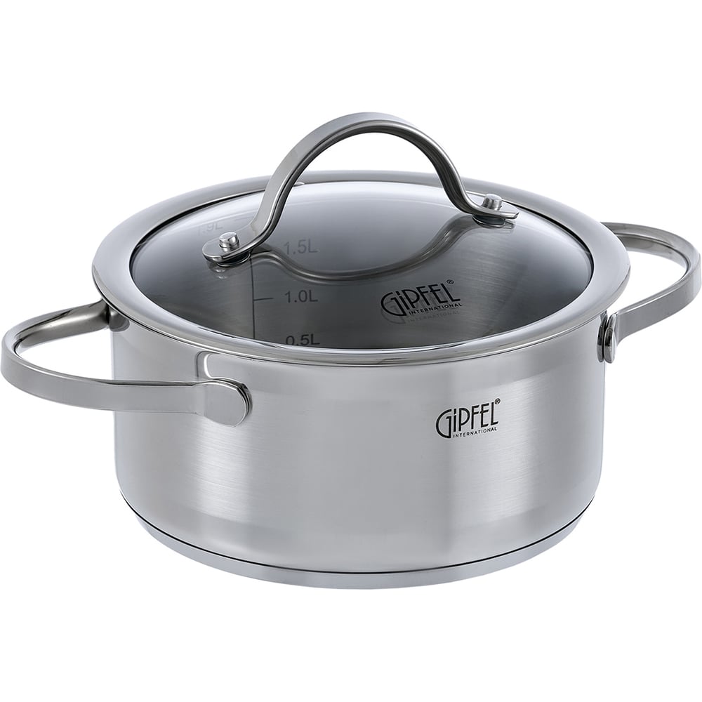 Изображение товара Кастрюля GIPFEL VICTORY 2.1 л с капсульным дном стеклянной крышкой Изображение товара Кастрюля GIPFEL VICTORY 2.1 л с капсульным дном стеклянной крышкой