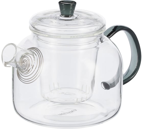 Изображение товара Чайник заварочный WERNER FRESCO 700 мл. Материал: боросиликатное стекло. Цвет: темно-серый. 51894