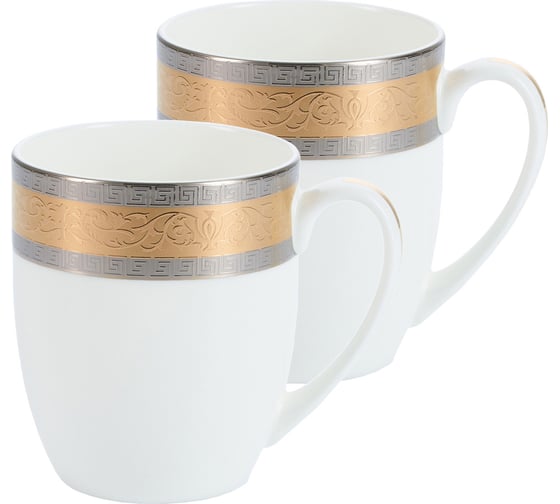 Изображение товара Набор кружек GIPFEL HERMES 350 мл, 2 шт., белый, костяной фарфор 41479