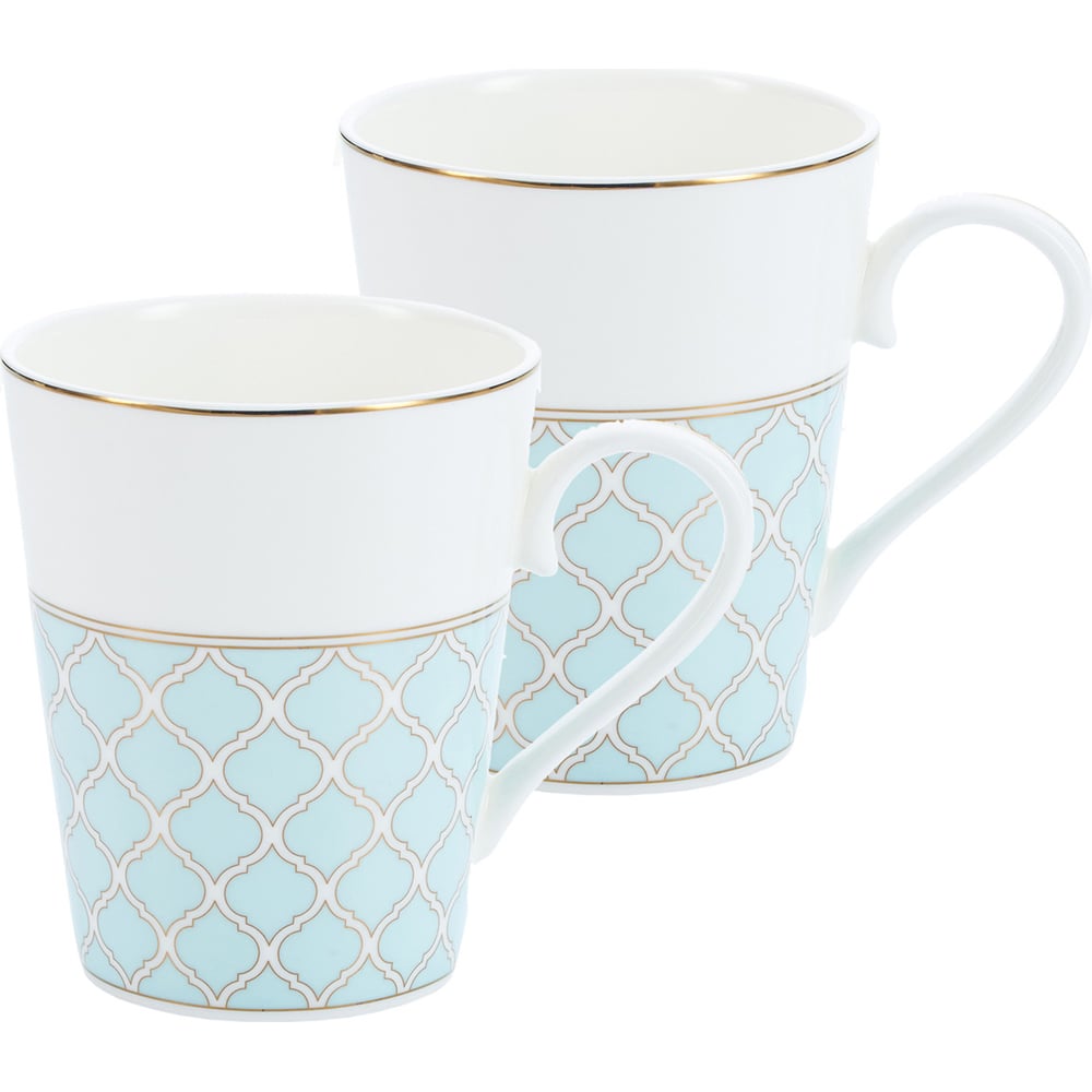 Изображение товара Комплект из 2 кружек GIPFEL AURORA 400 мл из костяного фарфора белый с голубым