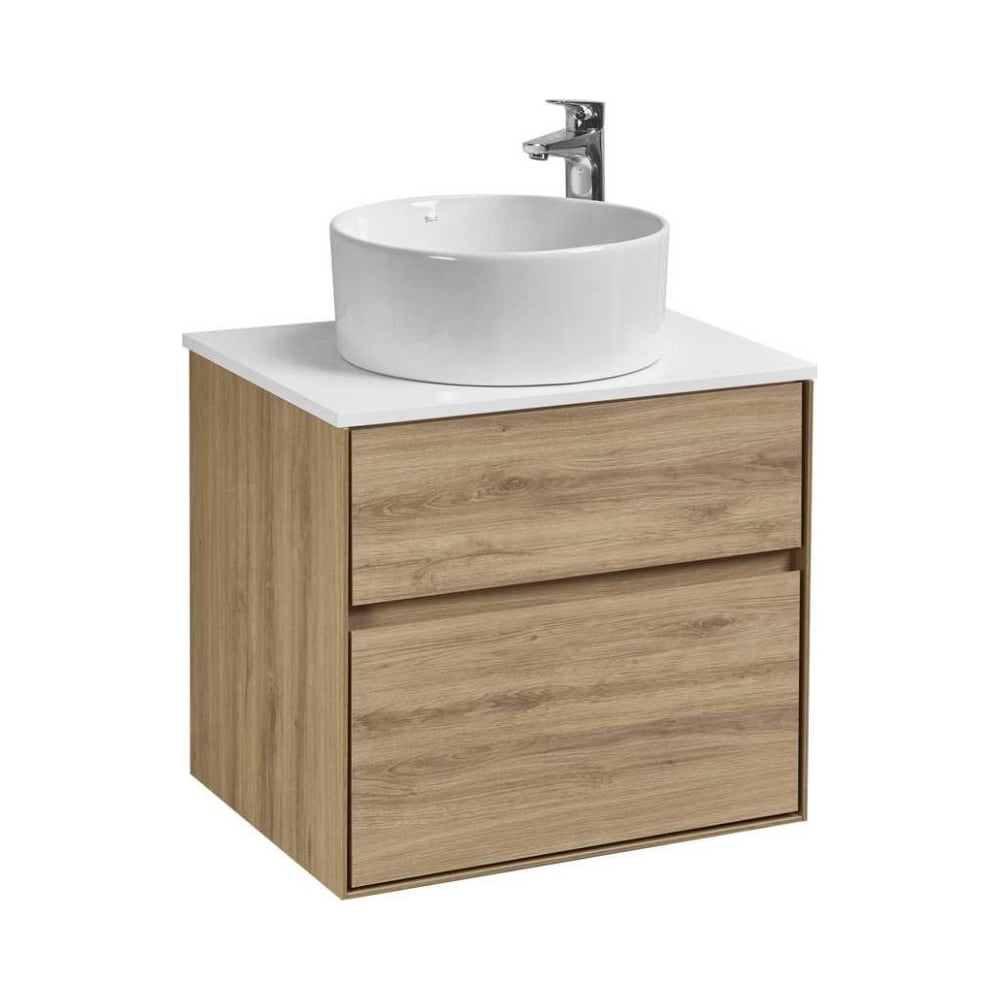 Изображение товара Тумба AQUATON Либерти 60/2 подвесная дуб Эльвезия с двумя ящиками