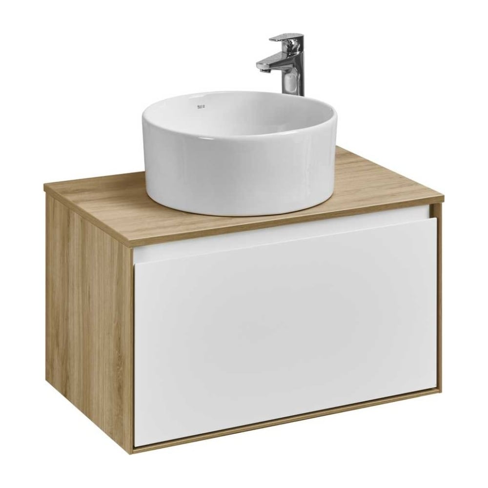 Изображение товара Тумба AQUATON Либерти 70/1 белый глянец дуб Эльвезия подвесной с ящиком