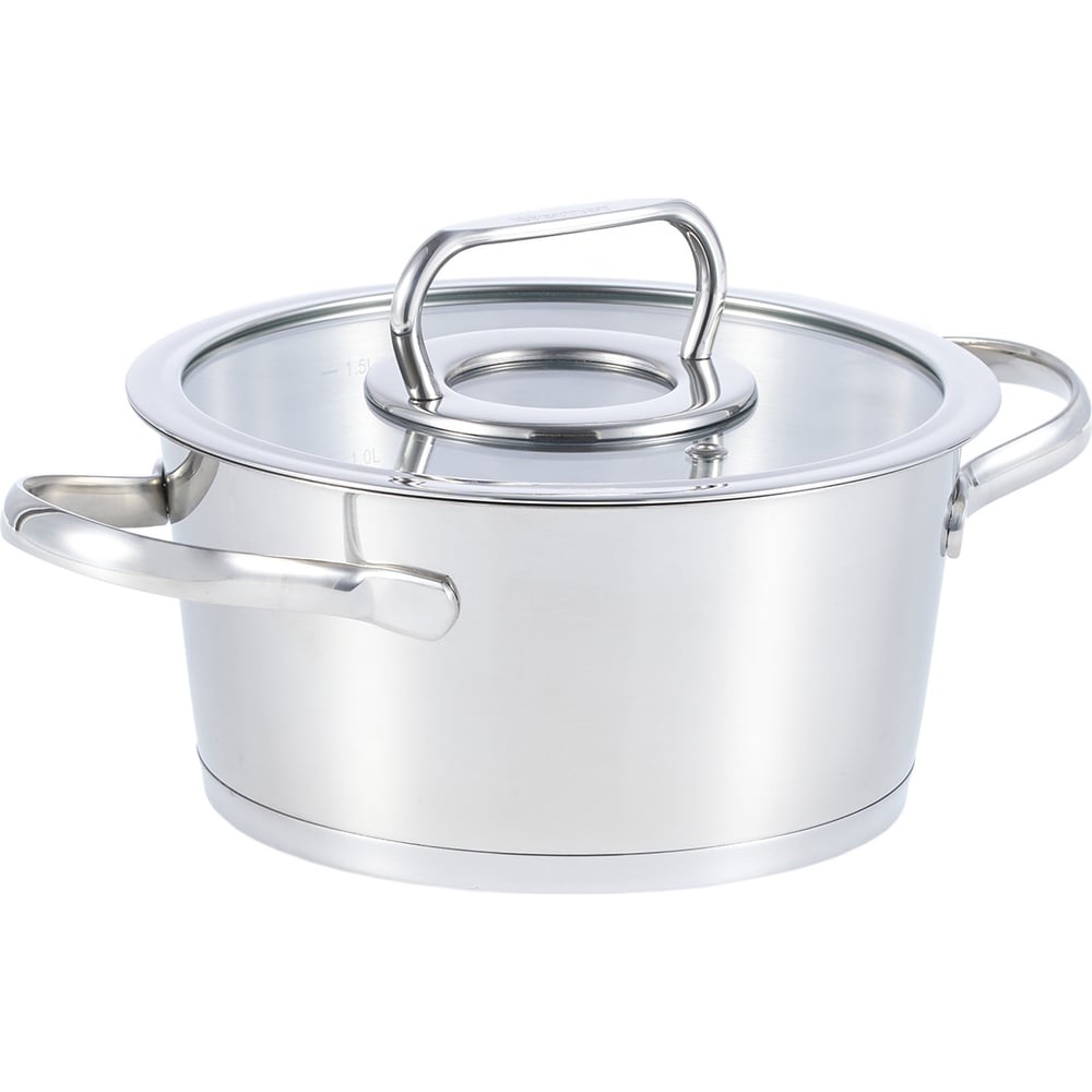 Изображение товара Кастрюля WERNER NICE 18 см 2 л с стеклянной крышкой для индукции и газовых плит